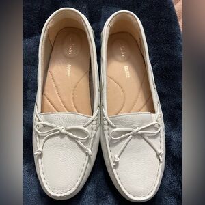 Clarks Women's White Loafers